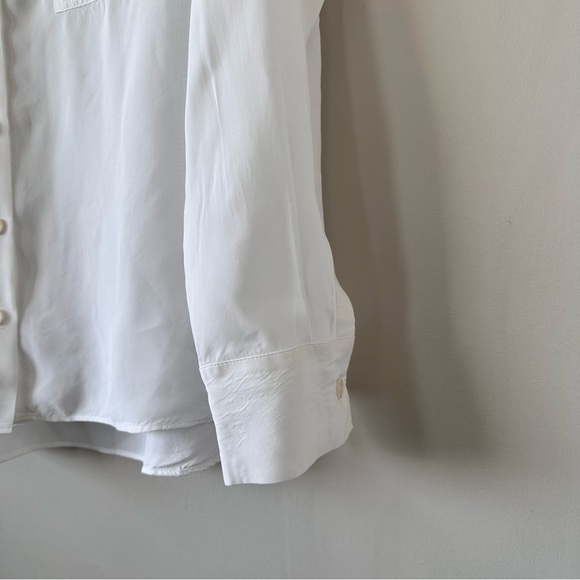 ZARA-CLASSIC White Semi Sheer Button Down (Size:Large) - Picture 7 of 9